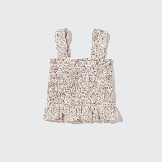 Uniqlo Bavlnene Printed Gathered Bez Rukavov Blúzky Damske Biele | LXUMSF-025