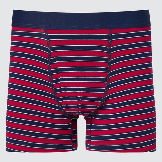Uniqlo Bavlnene Pruhované Boxer Spodne Pradlo Panske Červené | KHLXER-365