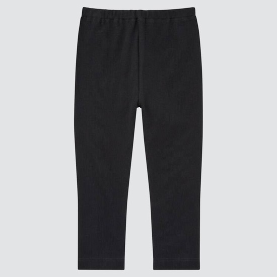 Uniqlo Bavlnene Rebrovaný (2021 Season) Leginy Pre Babatka Čierne | YJXIGW-357