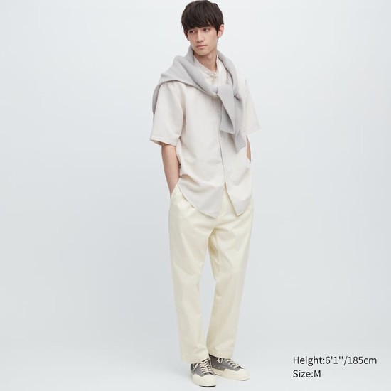 Uniqlo Bavlnene Relaxed Fit Ankle Length Loungewear Panske Biele | RNCBPL-145