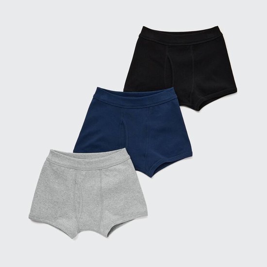 Uniqlo Boxer (Three Pack) (2021 Season) Spodne Pradlo Detske Siva Modre Čierne | CPOKUS-461