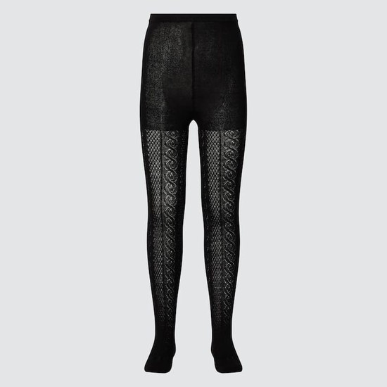 Uniqlo Cable Knit Tights Leginy Detske Čierne | EBOCUS-647