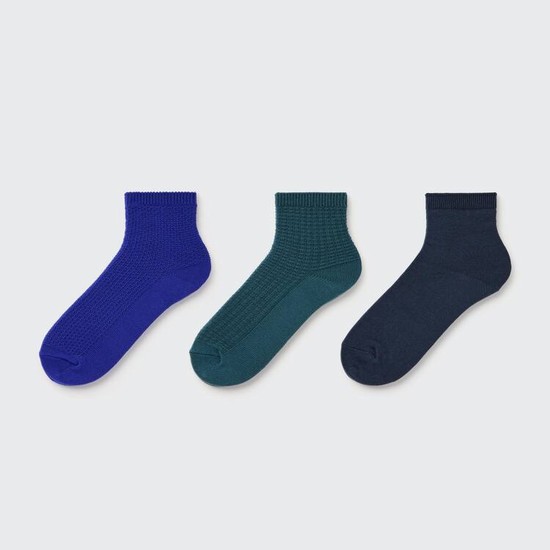 Uniqlo Crew Piqué (Three Pairs) Ponozky Damske Modre Námornícka Modrá | SQRWBH-352