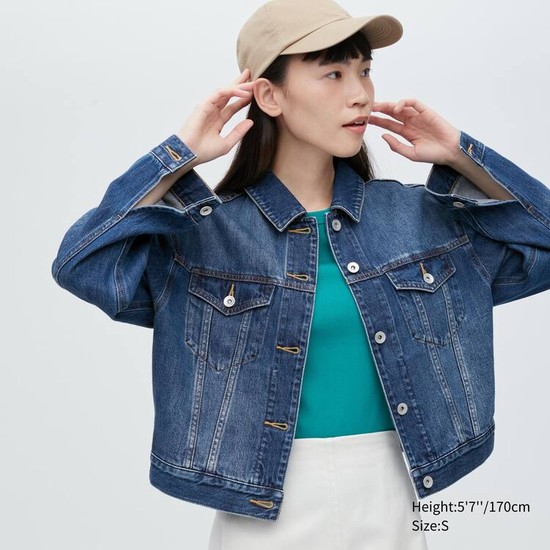 Uniqlo Denim Kratke Bundy Damske Modre | ZOIKFV-983