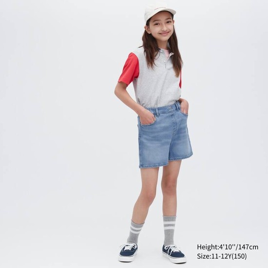 Uniqlo Denim Sortky Detske Modre | UPKVAN-289