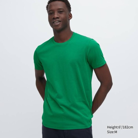 Uniqlo Dry Colour Crew Neck Kratke Sleeved Tricko Panske Zelene | VHSXNJ-109