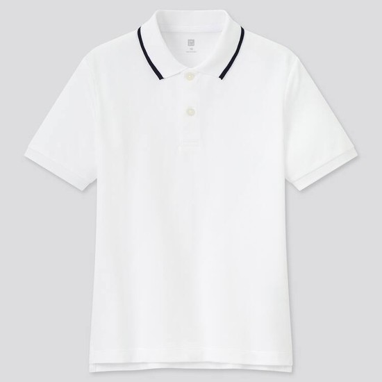 Uniqlo Dry Piqué (2021 Season) Tricko Detske Biele | IHCKSU-576