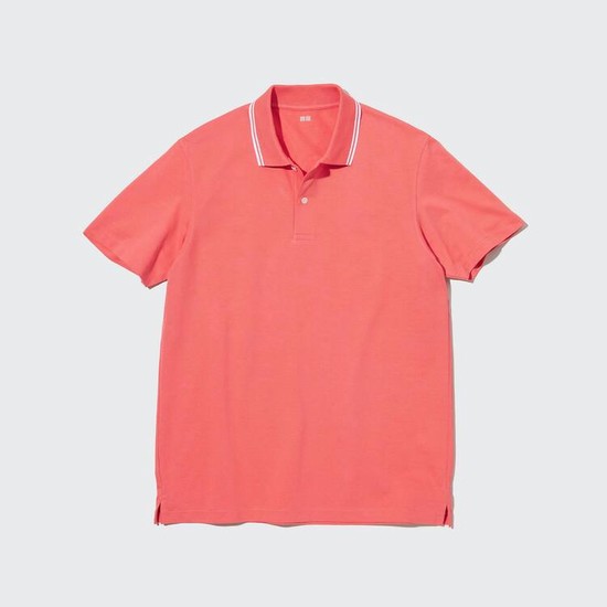 Uniqlo Dry Piqué Contrast Tip Polokosele Panske Ruzove | TGNCJE-013