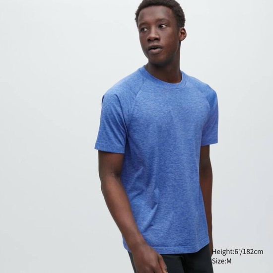 Uniqlo Dry-ex Crew Neck Kratke Sleeved Tricko Panske Modre | RPTVXF-249