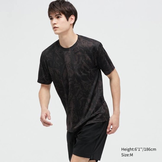 Uniqlo Dry-ex Crew Neck Tricko Panske Čierne | WNRBXO-935