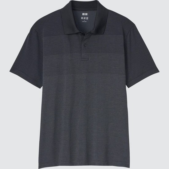 Uniqlo Dry-ex Pruhované Polokosele Panske Čierne | VBZDYW-763