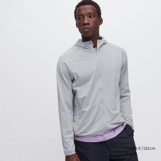 Uniqlo Dry-ex Uv Protection Zipped Bundy Panske Svetlo Siva | BDYUHS-327