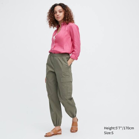 Uniqlo Easy Siroke Topanky Fit Cargo Nohavice Damske Olivovo Zelená | IFMACX-176