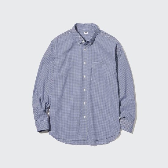 Uniqlo Extra Fine Bavlnene Broadcloth Checked (Button-down Collar) Kosele Panske Modre | QGPOZS-798