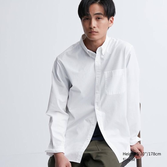 Uniqlo Extra Fine Bavlnene Broadcloth Long Sleeve Kosele Panske Biele | XMSYZN-640