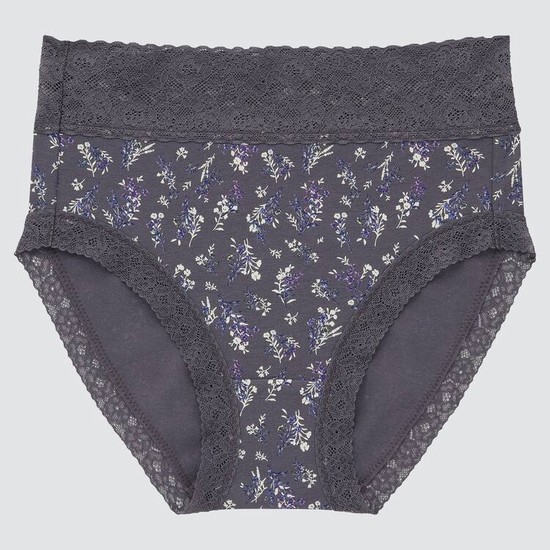 Uniqlo Floral High Rise Spodne Pradlo Damske Tmavo Siva | UNTIHK-321