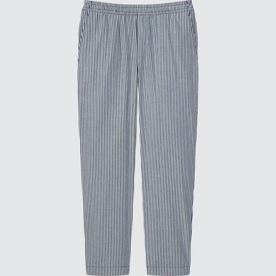 Uniqlo Hickory Easy Relaxed Ankle Length Nohavice Panske Modre | TOMJSP-345