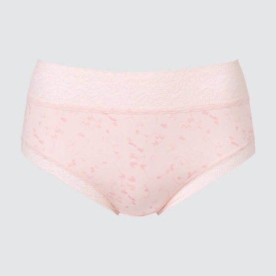 Uniqlo High Rise Flower Print Spodne Pradlo Damske Ruzove | PJHKCI-678