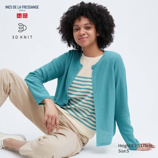 Uniqlo Ines De La Fressange 3d Knit Seamless Kardigán Damske Modre | PHFJER-482