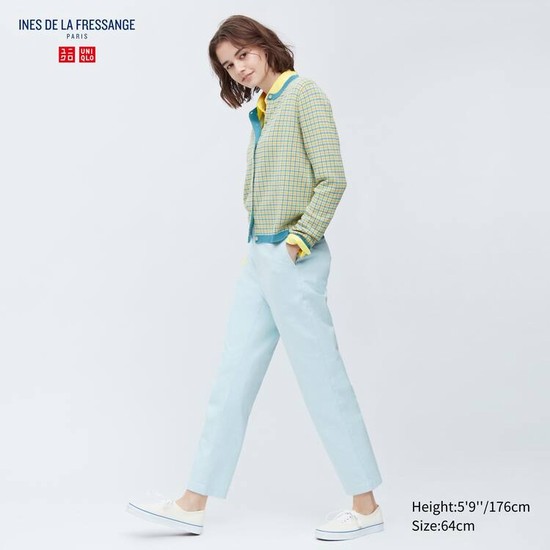 Uniqlo Ines De La Fressange Bavlnene Chino Nohavice Damske Modre | JZFNAH-941