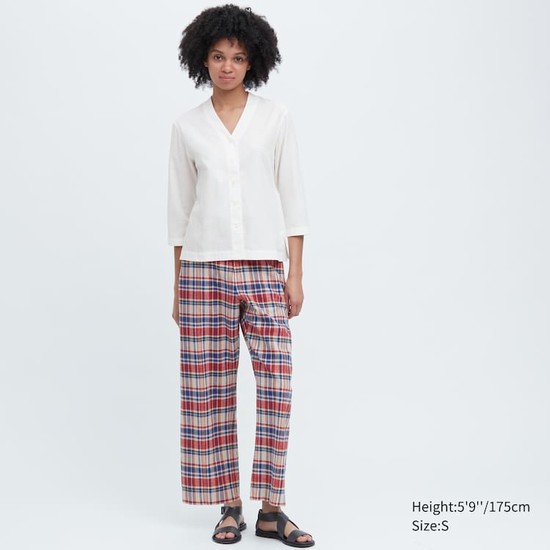 Uniqlo Ines De La Fressange Bavlnene Twill V Neck 3/4 Sleeved Kosele Damske Biele | ZDUMXP-085