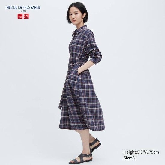 Uniqlo Ines De La Fressange Linen Bavlnene Blended Saty Damske Modre | HDRXTL-035