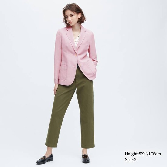 Uniqlo Ines De La Fressange Linen Bavlnene Blend Bundy Damske Ruzove | JDYVQA-028