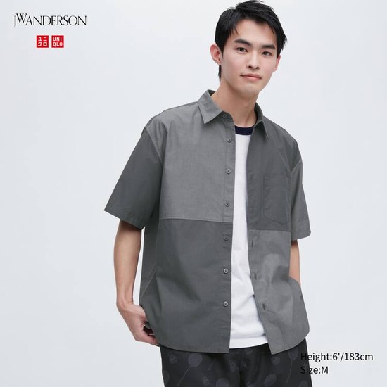 Uniqlo Jw Anderson Bežná Chambray Kratke Sleeved Kosele Panske Siva | VCWEKO-617
