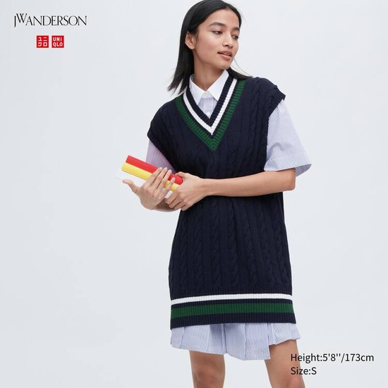 Uniqlo Jw Anderson Long Cricket Pleteniny Damske Námornícka Modrá | ZUABGR-643