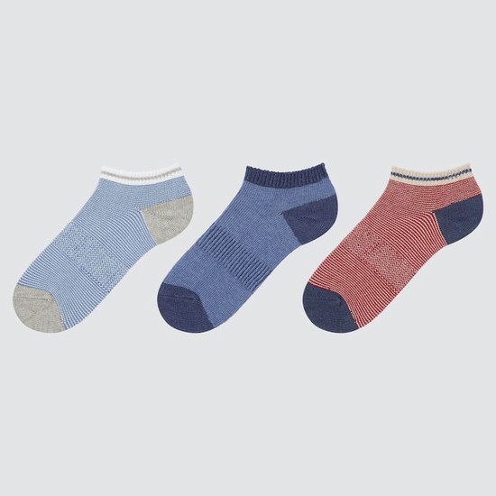 Uniqlo Kratke (Three Pairs) Ponozky Detske Modre Červené | BSXGMJ-184