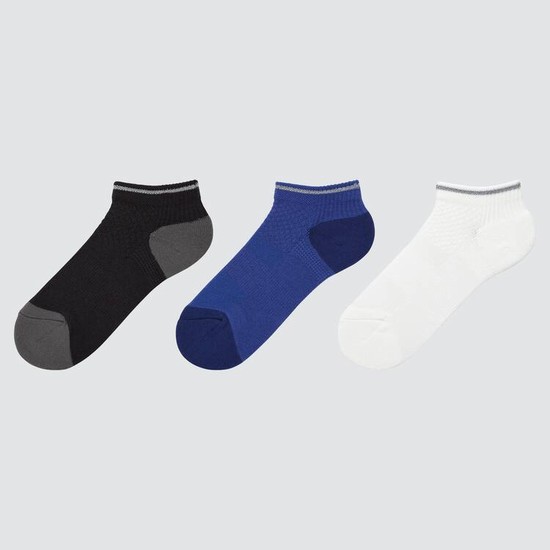 Uniqlo Kratke (Three Pairs) Ponozky Detske Čierne Modre Biele | ZAYSWV-287