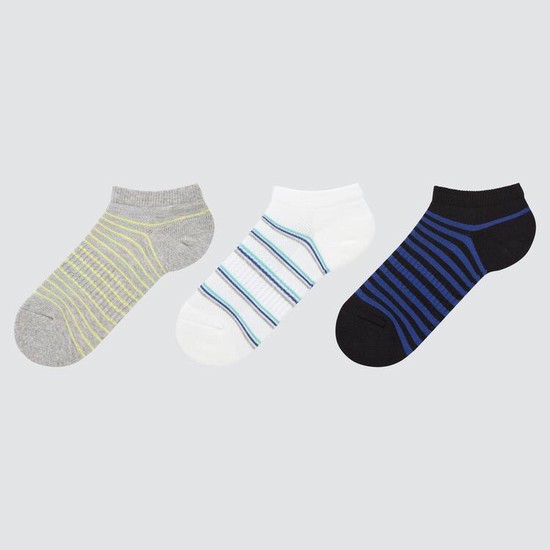 Uniqlo Kratke (Three Pairs) Ponozky Detske Siva Biele Modre | ZCWAGJ-321