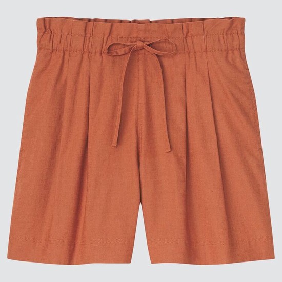 Uniqlo Linen Bavlnene Blend Sortky Damske Oranžové | QWFLJY-541