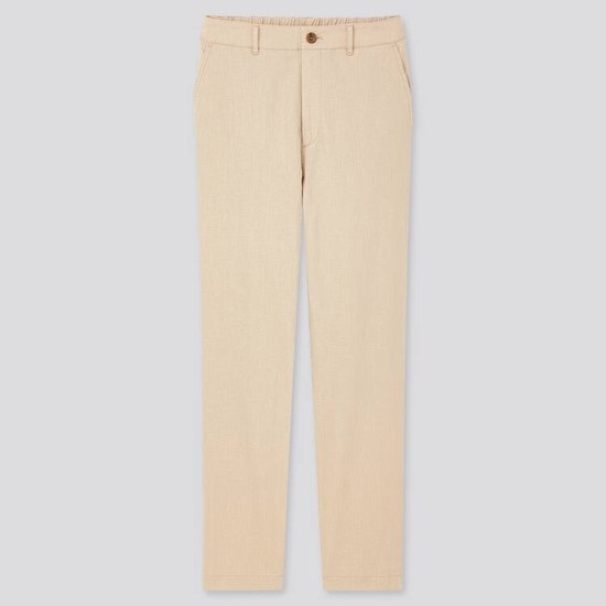 Uniqlo Linen Bavlnene Blend Tapered (2020 Season) Nohavice Damske Béžové | NAJDPZ-520