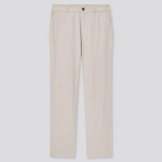 Uniqlo Linen Bavlnene Blend Tapered (2021 Season) Nohavice Damske Béžové | XPTRGW-174