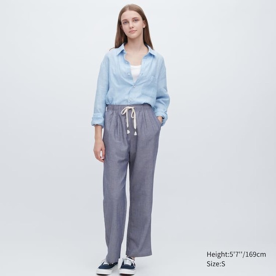 Uniqlo Linen Blend Easy Loungewear Damske Siva | CVOUSX-972