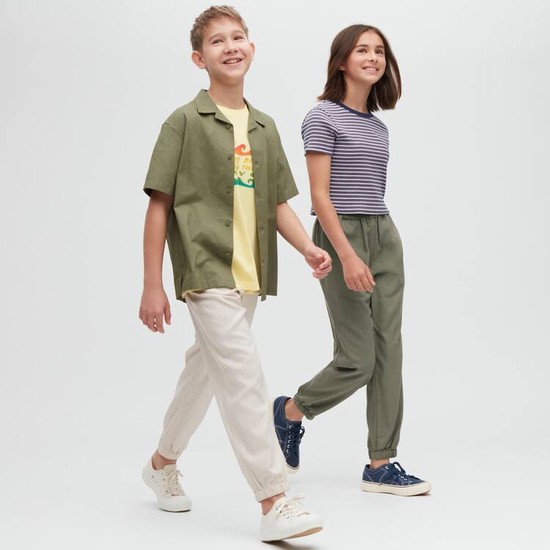 Uniqlo Linen Blend Relaxed Fit Jogger Nohavice Detske Béžové | BQXAWD-258