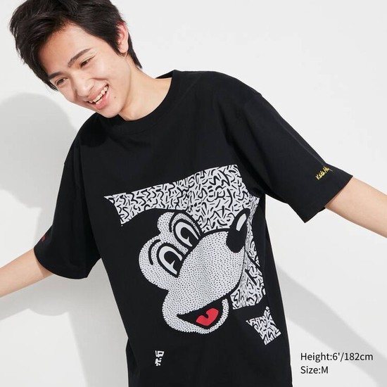 Uniqlo Mickey X Keith Haring Ut Grafika Tricko Panske Čierne | LMZJCV-106