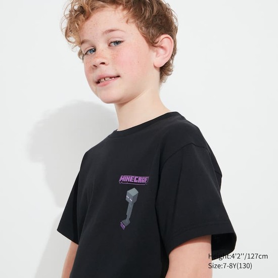 Uniqlo Minecraft Ut Grafika Tricko Detske Čierne | ZOYKIC-629