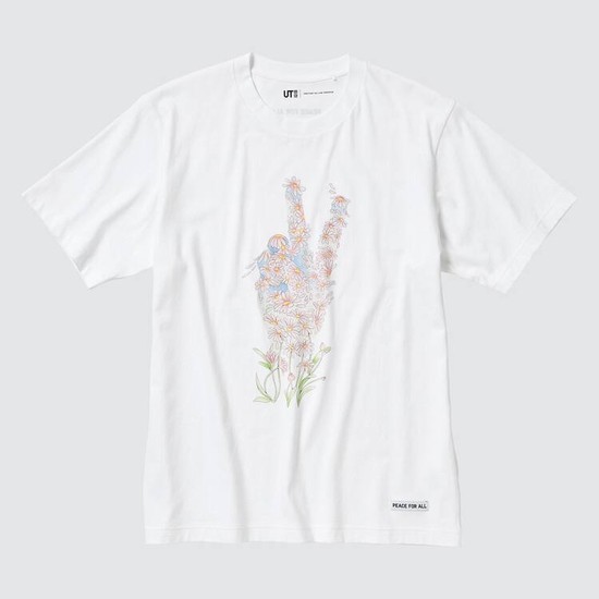 Uniqlo Peace For All Ut Grafika (Jonathan Anderson) Tricko Damske Biele | BCZNXW-631