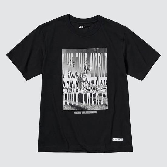 Uniqlo Peace For All Ut Grafika (Kosuke Kawamura) Tricko Panske Čierne | MHIOPV-650