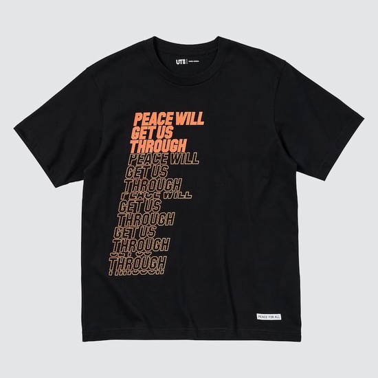 Uniqlo Peace For All Ut Grafika (Shingo Kunieda) Tricko Panske Čierne | HQPTAL-625