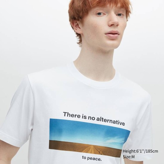 Uniqlo Peace For All Ut Grafika (Wim Wenders) Tricko Panske Biele | VQGPDT-972