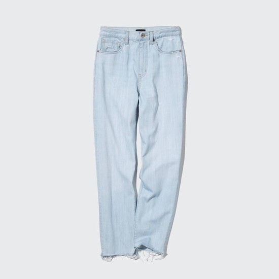Uniqlo Peg High Rise Distressed Džínsy Damske Modre | UFEJHO-581