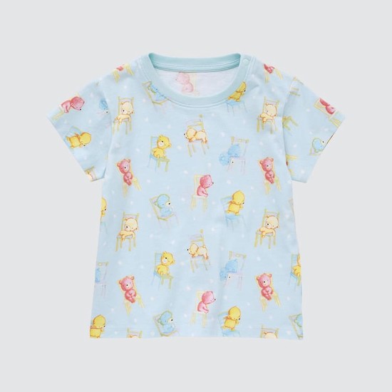 Uniqlo Picturebook Ut Grafika Tricko Pre Babatka Svetlo Modre | YFEDZB-856