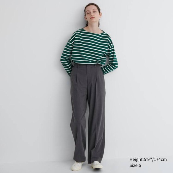 Uniqlo Plisované Siroke Topanky Nohavice Damske Siva | DHEIBT-402