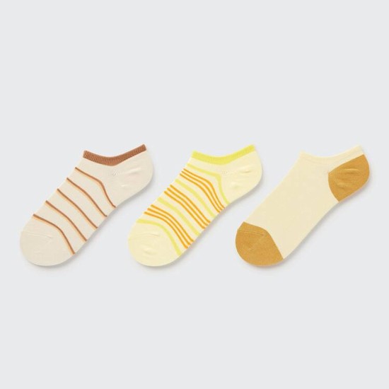 Uniqlo Pruhované Kratke (Three Pairs) Ponozky Damske Béžové | OYJLSI-250