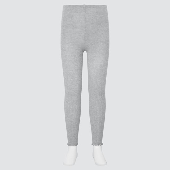 Uniqlo Rebrovaný Ankle Length (2021 Season) Leginy Detske Siva | CPOLIV-784