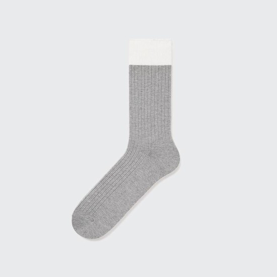 Uniqlo Rebrovaný Ponozky Panske Siva | IYSTDB-013