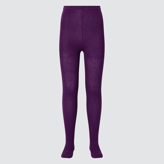 Uniqlo Rebrovaný Tights Leginy Detske Nachový | WIPDCL-816